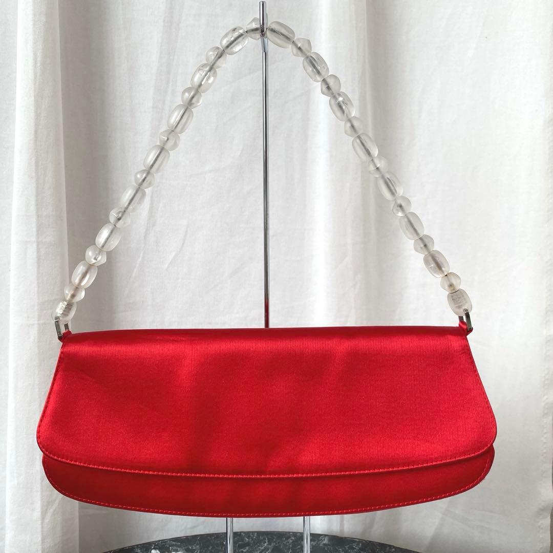 クリスチャンディオール ヴィンテージ ハンドバッグ レア 赤 ビーズ