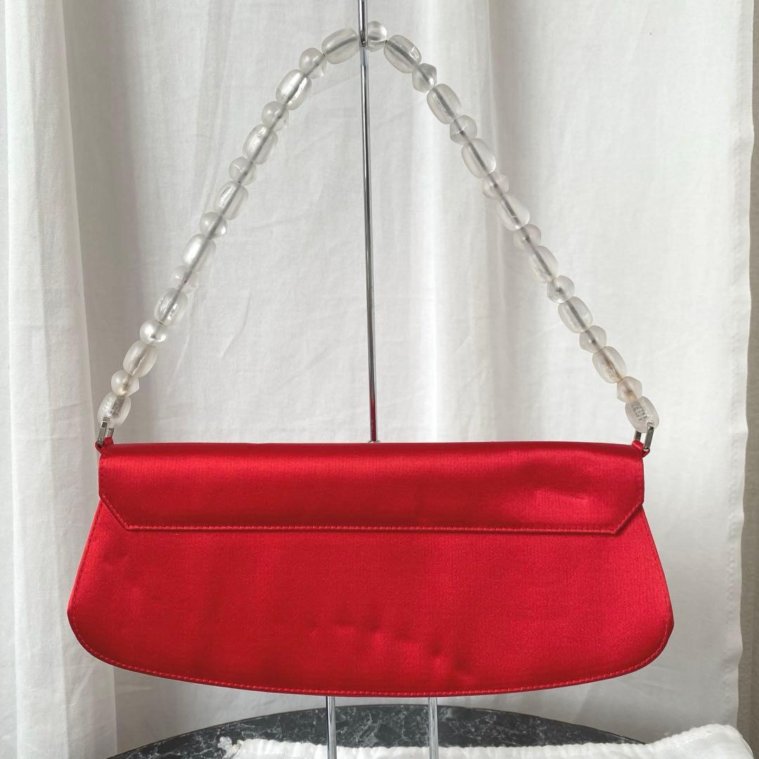 クリスチャンディオール ヴィンテージ ハンドバッグ レア 赤 ビーズ