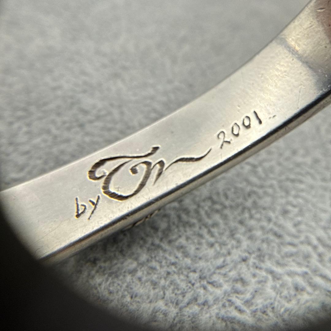 【美品】studio　T＆Y　ターコイズバングル　手掘りイーグルスタンプ　925