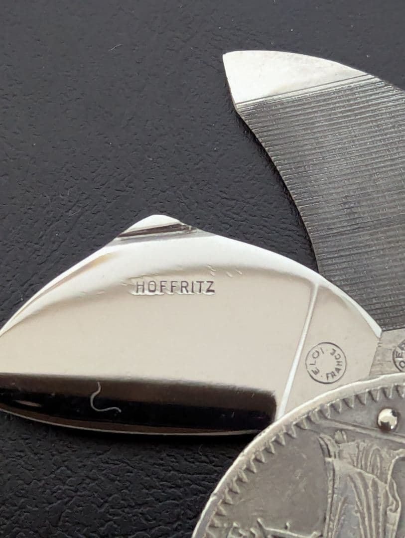 フランス銀貨ナイフ、ヤスリ、ハサミ付き