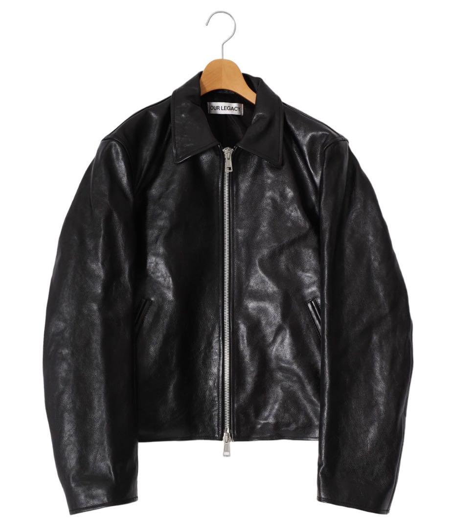 ち*ん様 レザーライダース ミニジャケットMini jacket 46ショート丈