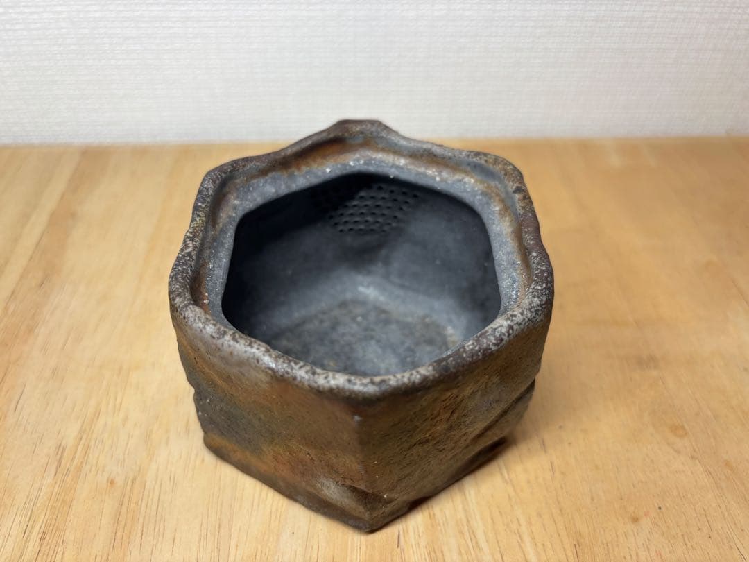 53.備前焼 宝瓶 登り窯 龍 りゅう リュウ 6角 手びねり 急須