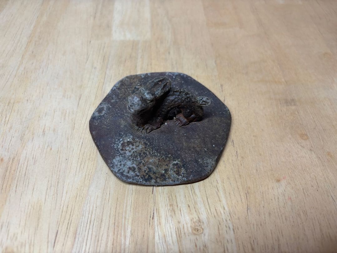 53.備前焼 宝瓶 登り窯 龍 りゅう リュウ 6角 手びねり 急須