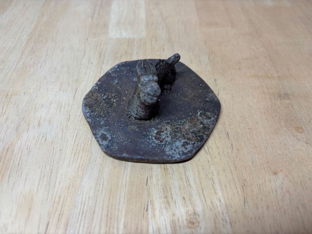 53.備前焼 宝瓶 登り窯 龍 りゅう リュウ 6角 手びねり 急須