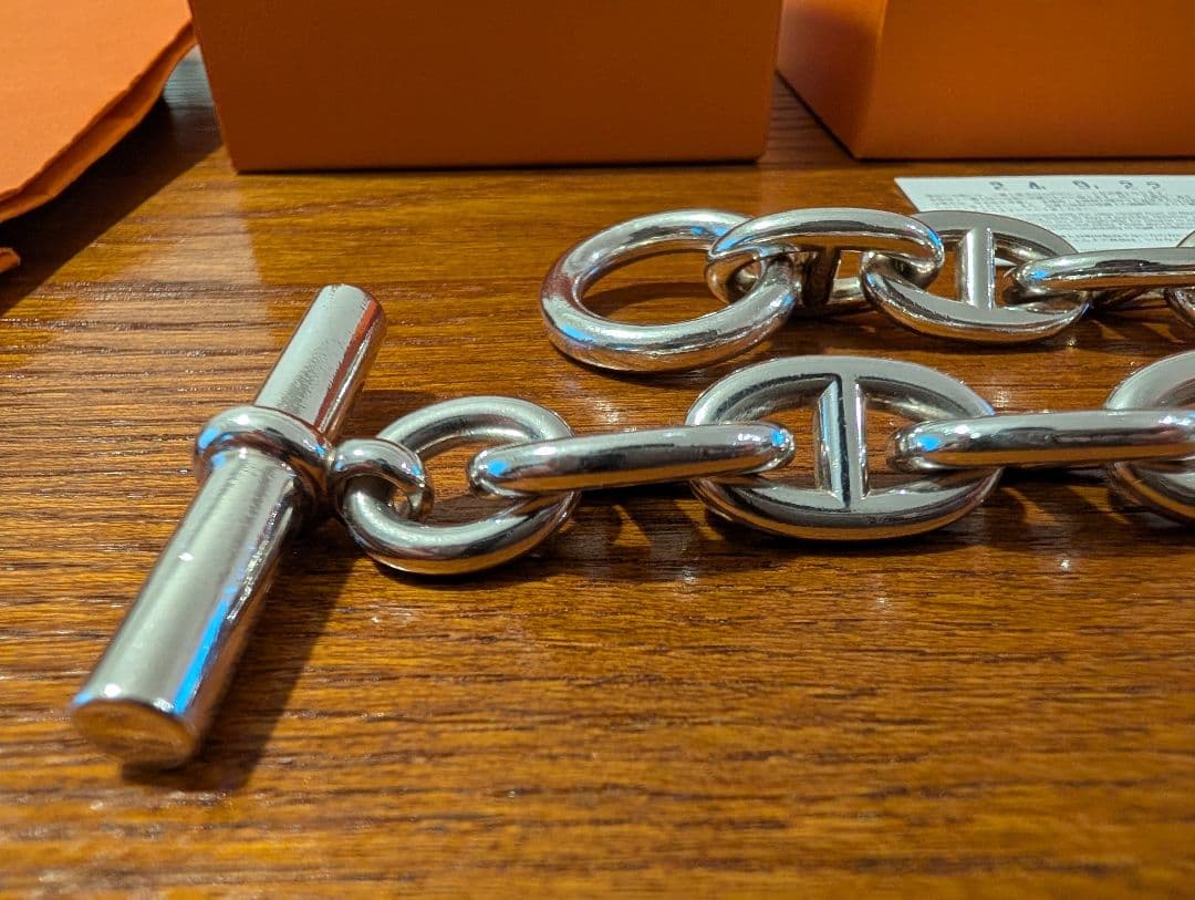 HERMES シルバーチェーンブレスレット