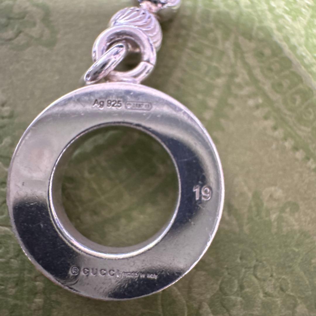 【GUCCI 新品同様品】stripe★ボールチェーンブレスレット★燻　925★