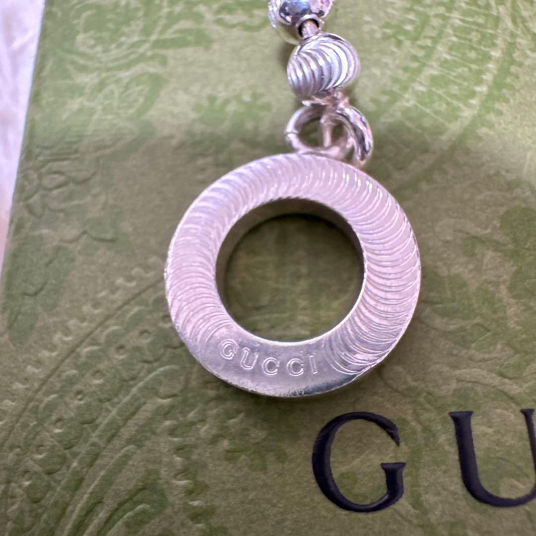 【GUCCI 新品同様品】stripe★ボールチェーンブレスレット★燻　925★