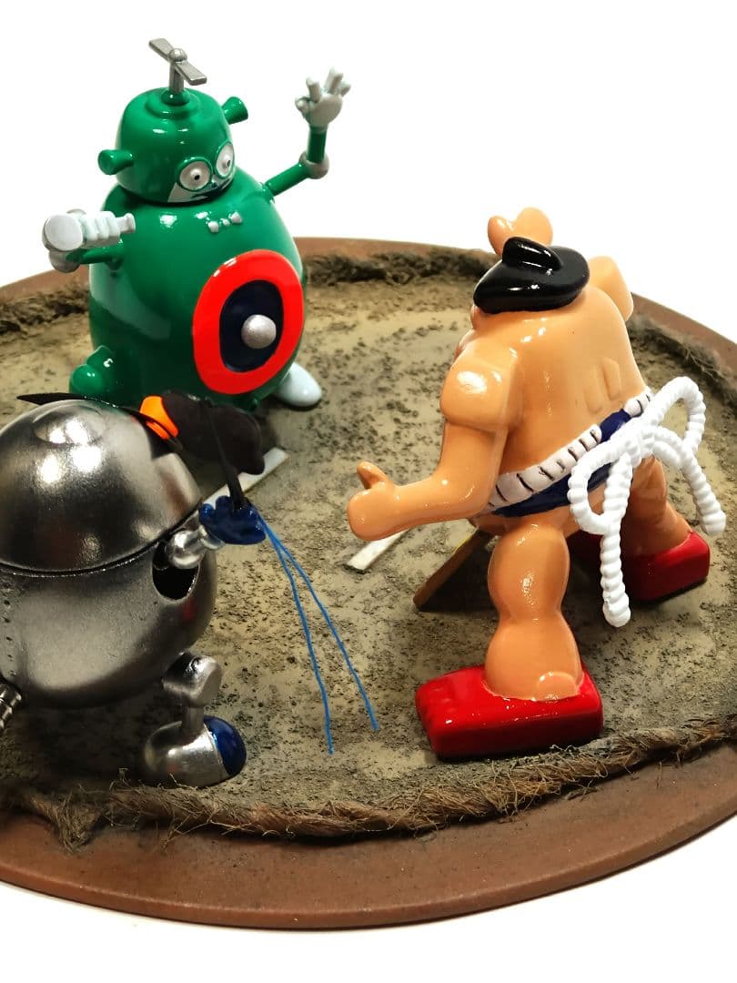 ミニロボダッチ　スモウロボ、タマゴロー、ドラタロー3点セット(土台付き)