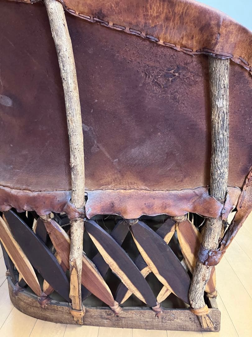 メキシコ　民芸　エキパルチェア　革