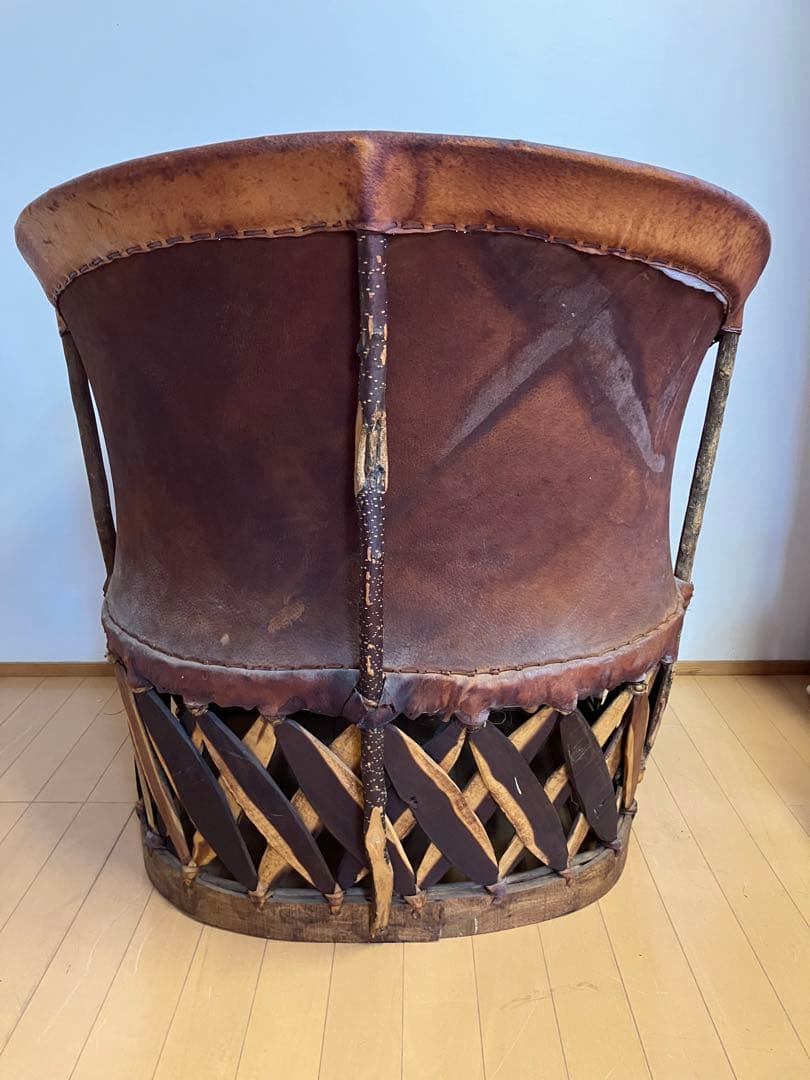 メキシコ　民芸　エキパルチェア　革