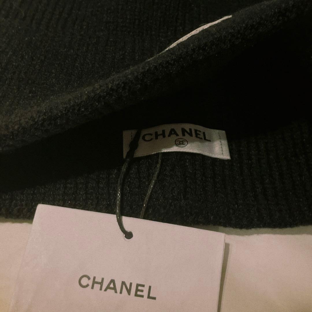 シャネル CHANEL ココマーク ロゴ ブラック　ニット帽 ビーニー　帽子