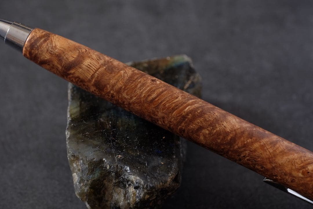 PG5木軸カスタム0223　高村杢工房 製図用シャープペンシル 花梨瘤紅白