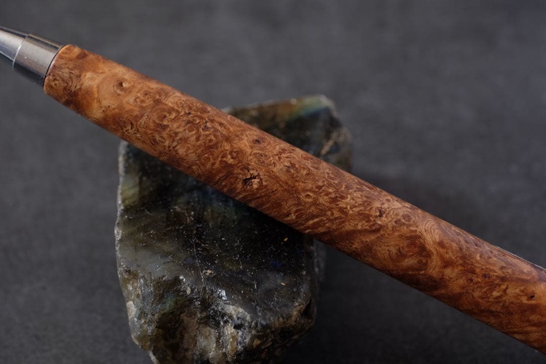 PG5木軸カスタム0223　高村杢工房 製図用シャープペンシル 花梨瘤紅白