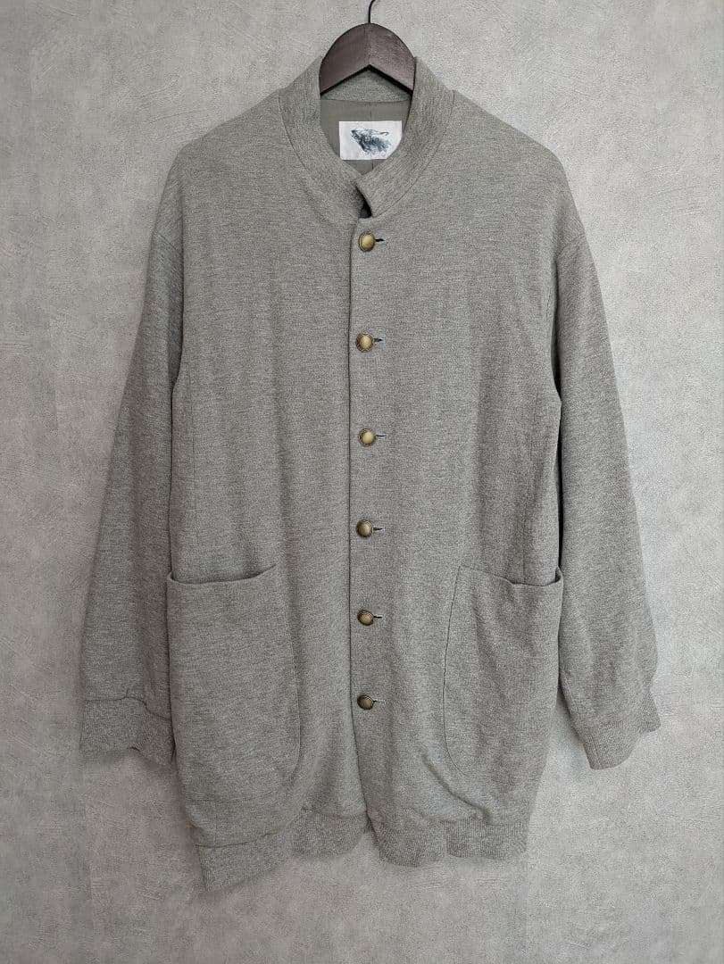 hazama 大人に向けた学ラン グレー ロング丈 ジャケット コットン