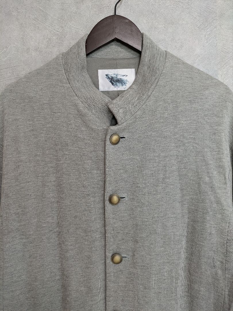 hazama 大人に向けた学ラン グレー ロング丈 ジャケット コットン