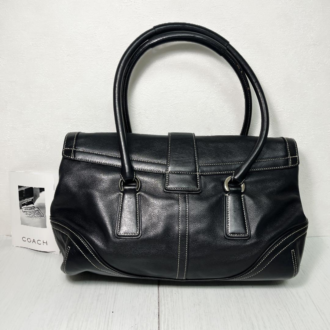 COACH ハンドバッグ　ステッチ ベルト ソーホー レザー 金具 肩掛け