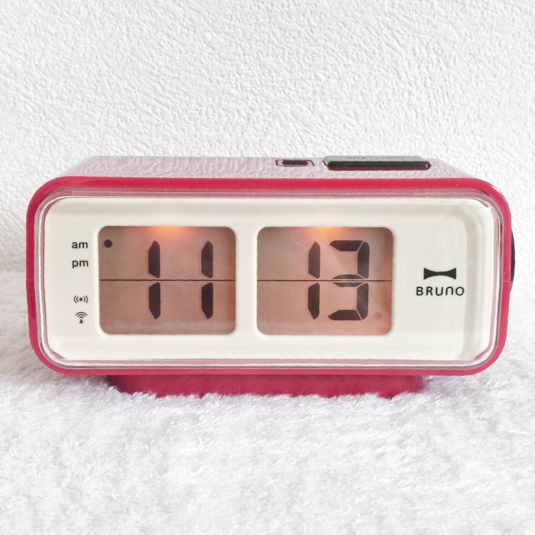 BRUNO LCDレトロアラームクロックS BCR003 レッド 電波時計 希少