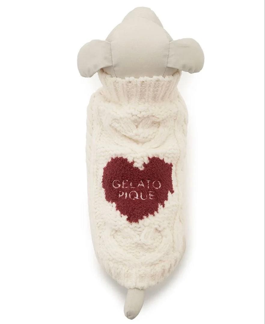 ジェラートピケ 【Valentine】ハートアランハイネックプルオーバー