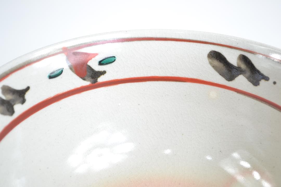 茶道具　赤絵福之字菓子器　真葛　香斎造