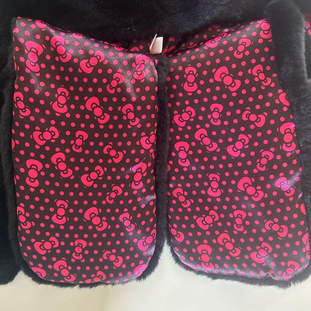 USJ 被り物　マフラー　キティ　黒　ピンク　防寒　ペア