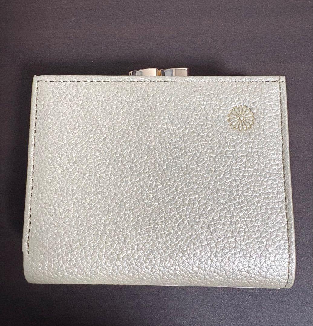 貴重！皇居　シャンパンゴールドがま口財布　小物入れ　ミラー3点セット