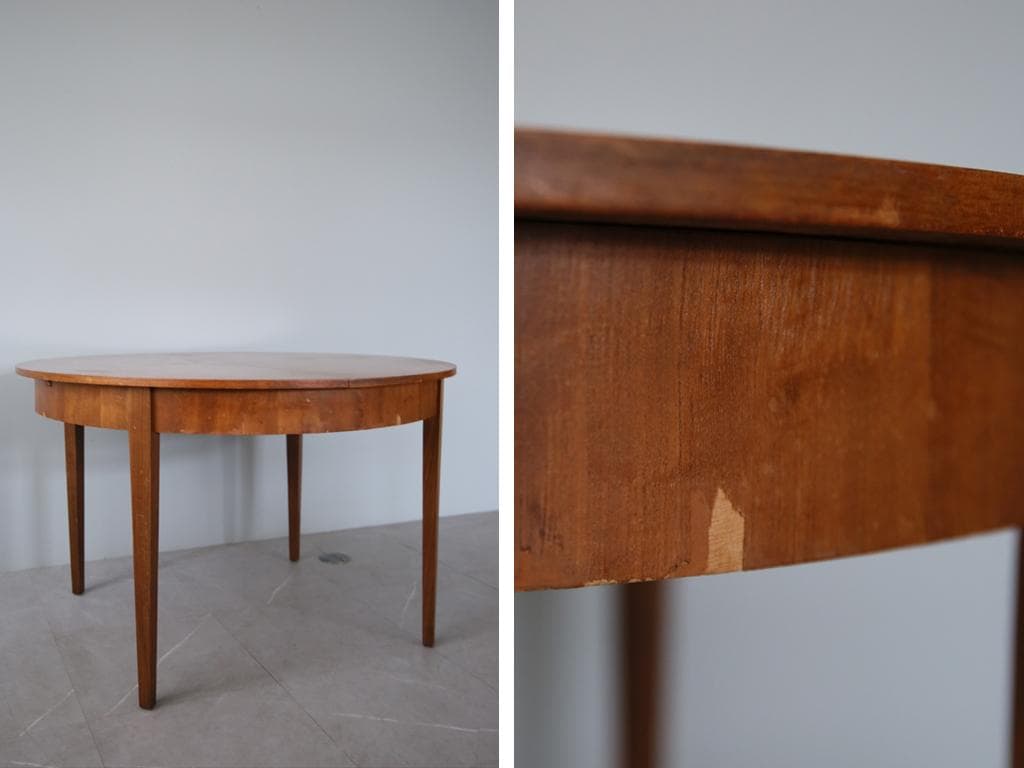 英国アンティーク伸張式ラウンドダイニングテーブル/エクステンション机92-217