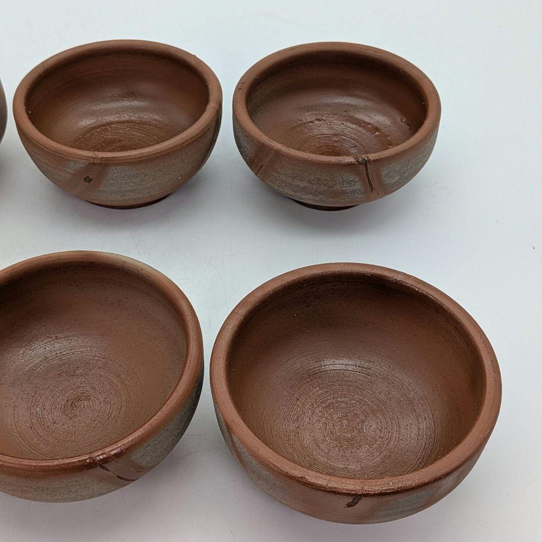 南燦窯 徳永修 備前焼 緋襷丸中鉢揃（小鉢6客） 共箱栞 食器 在銘 作家作品