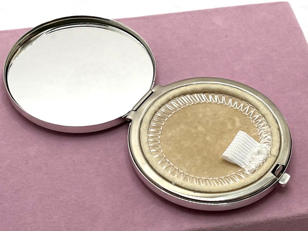 h129 希少　ティファニー　化粧ミラー　鏡　コンパクトミラー　メイク道具