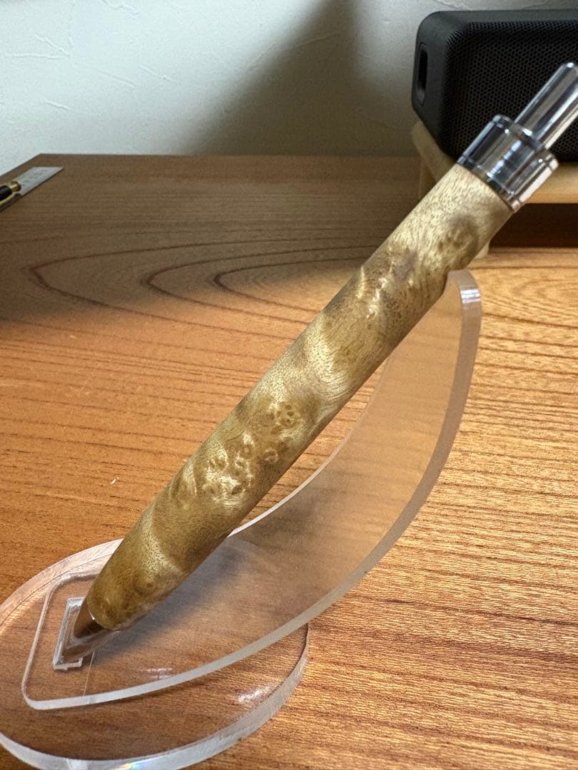 538極上　マーブルウッド　瘤杢　縮杢　木軸シャーペン　ボールペン