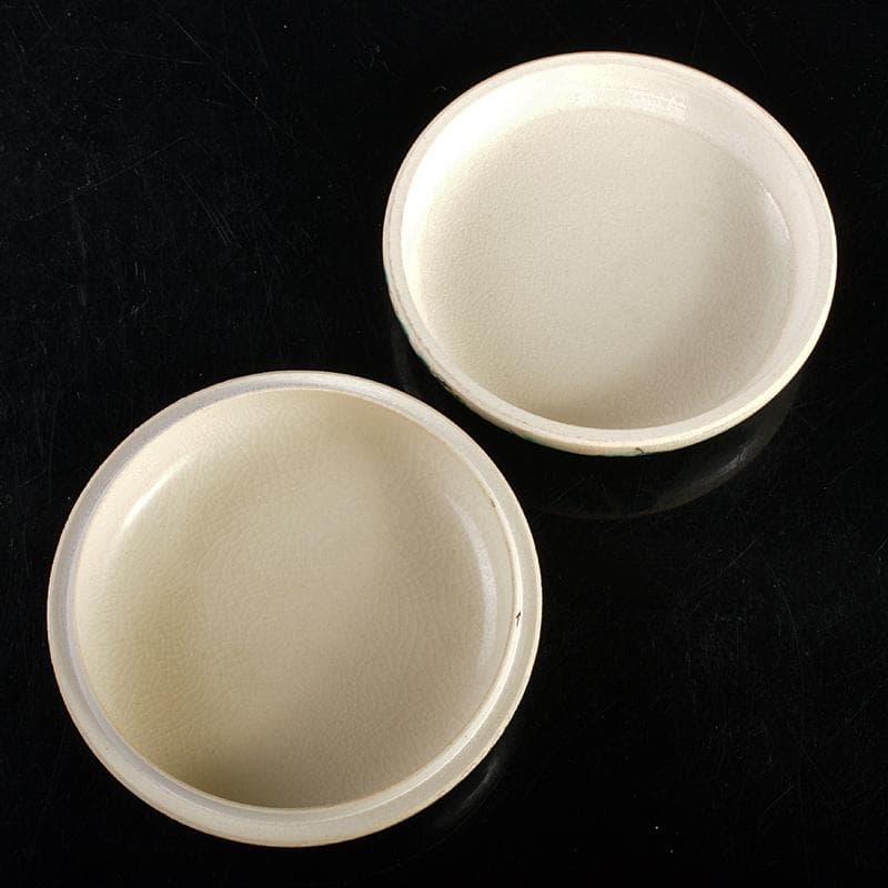 茶道具　九谷焼　末川泉山造　庄三風　色絵　山水文　香合　共布共箱　V　R5946