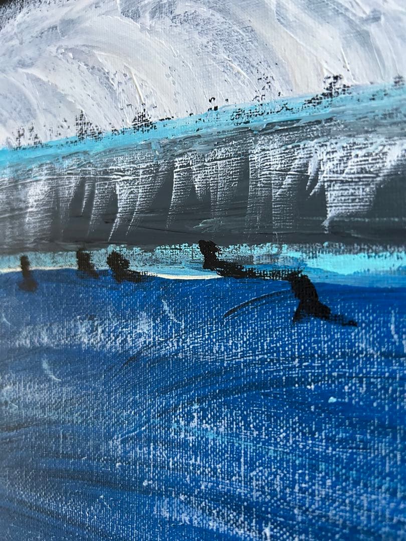 原画/抽象画/モダンアート/現代アート/アクリル画 NIGHT BREAK 海