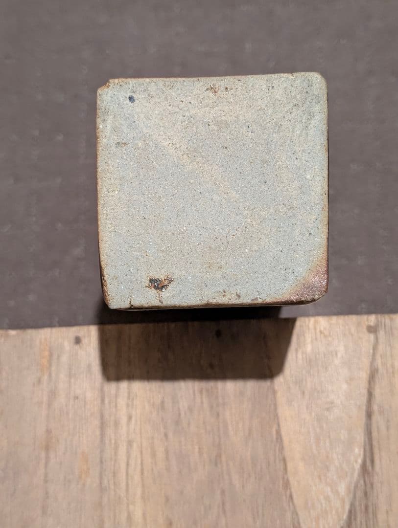 益子焼 柿釉花入 作家不明