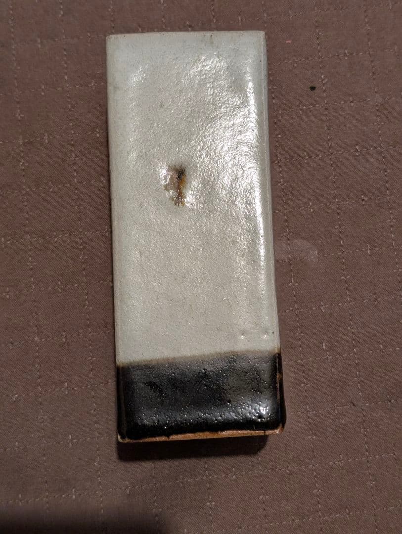 益子焼 柿釉花入 作家不明