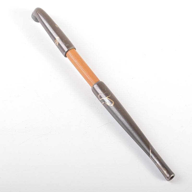 時代提げ物　喫煙具　煙管　キセル　古竹漢詩刻　煙管入　煙草入　M　R7533