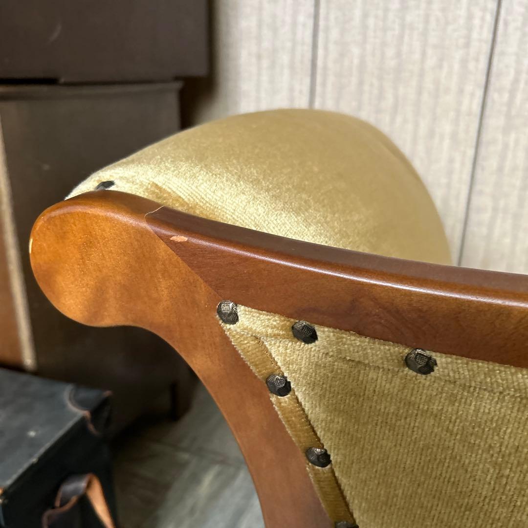 ヴィンテージ　約２人掛け　レトロモダンな古い木製チェアソファ カフェ撮影スタジオ