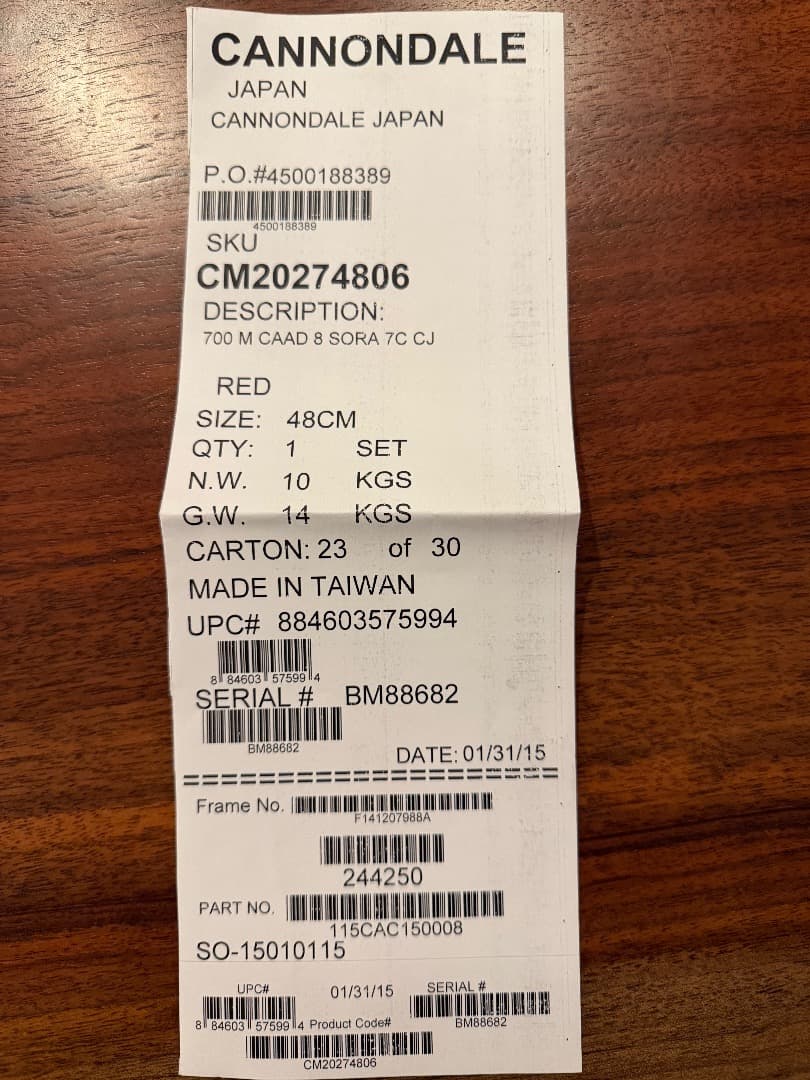 Cannondale（キャノンデール）CAAD8/Shimano SORA