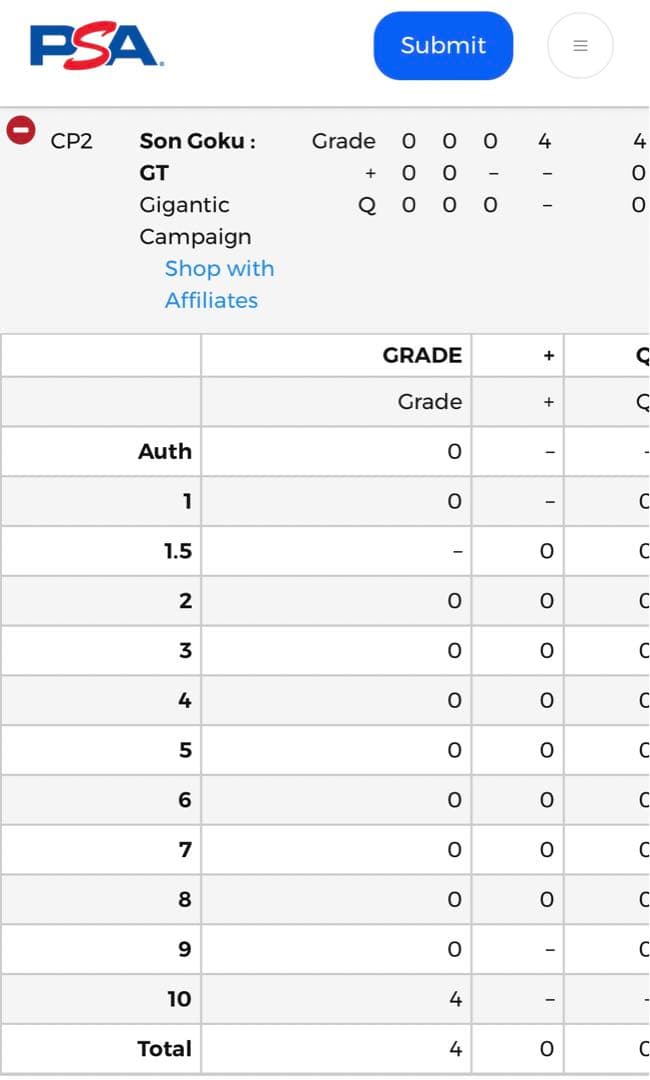 世界で4枚 PSA10 ドラゴンボールヒーローズ 孫悟空 GT 大猿 旧弾トレカ