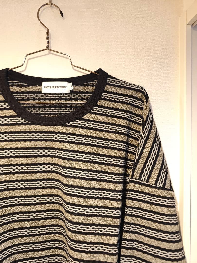 COOTIE (クーティー)　 Jacquard Border L/S Tee