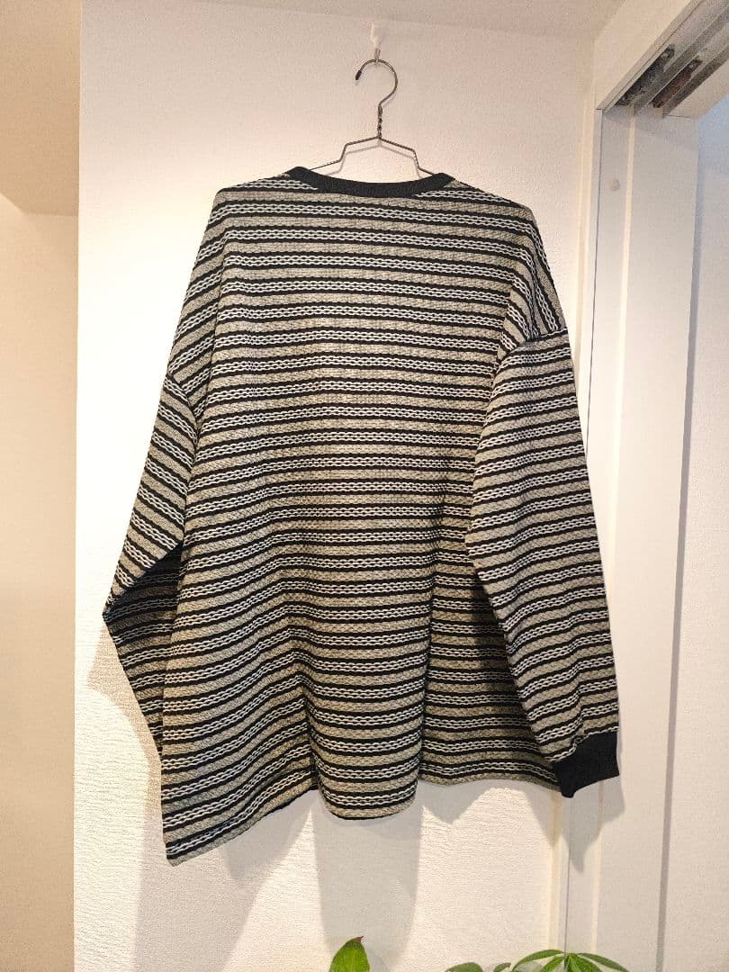 COOTIE (クーティー)　 Jacquard Border L/S Tee