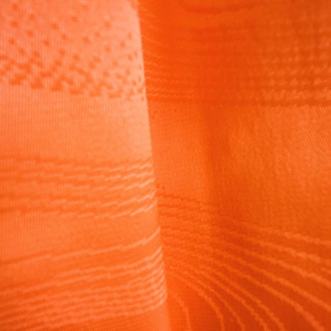 美品　フルセット　七五三７歳女の子　着物　化繊　オレンジ　51975