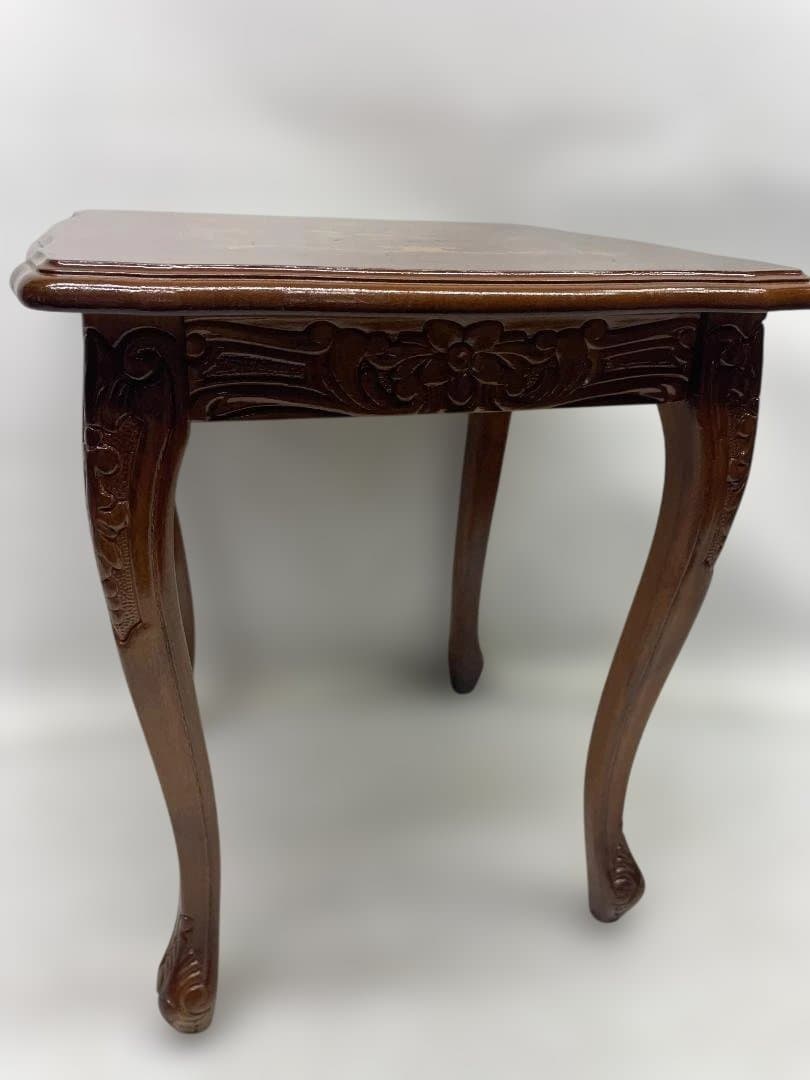 イタリアアンティーク 花柄象嵌 木製サイドボード 飾り棚 　01b37