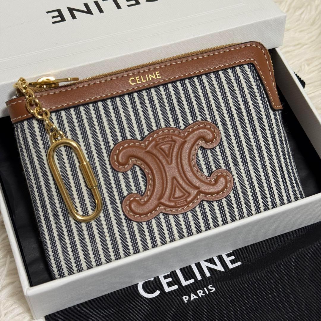 【未使用】セリーヌ　デニム　&カードポーチ　キーリング付き