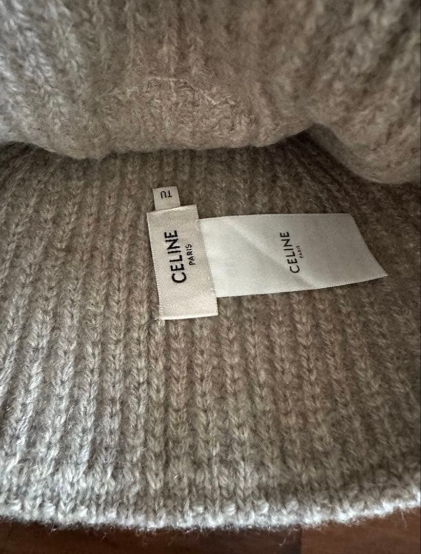 CELINE セリーヌ ニット帽 ビーニー ロゴ 正規品