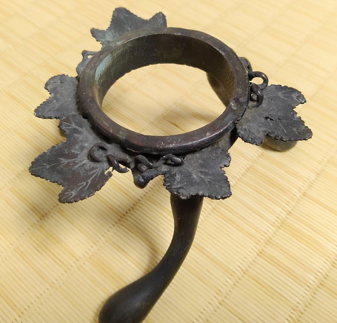 ◇時代金工 冨山銘 三足 薄端 花器 茶道具