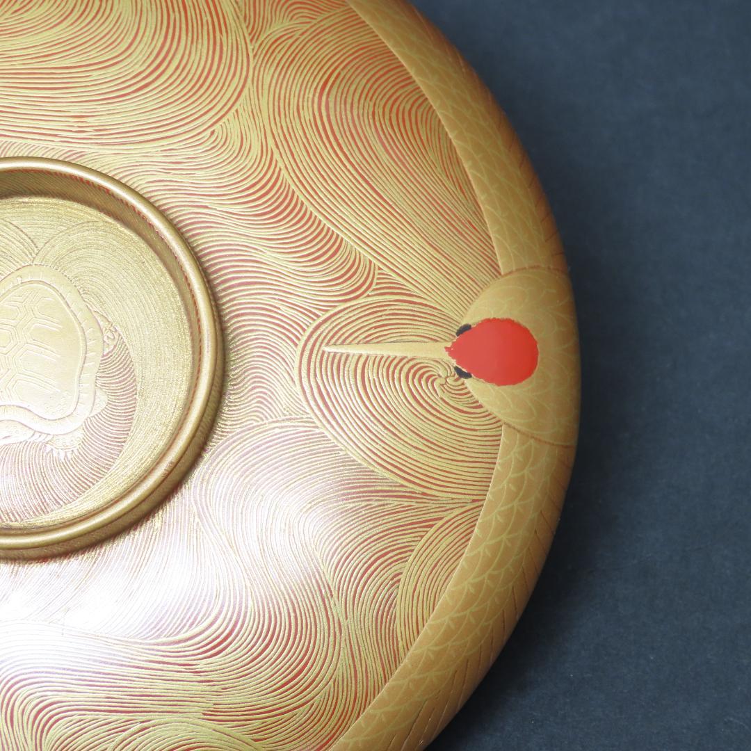 284 美品 上手物 極上蒔絵 祝酒盃 萬代鶴亀図 江戸時代/酒器 輪島塗漆器