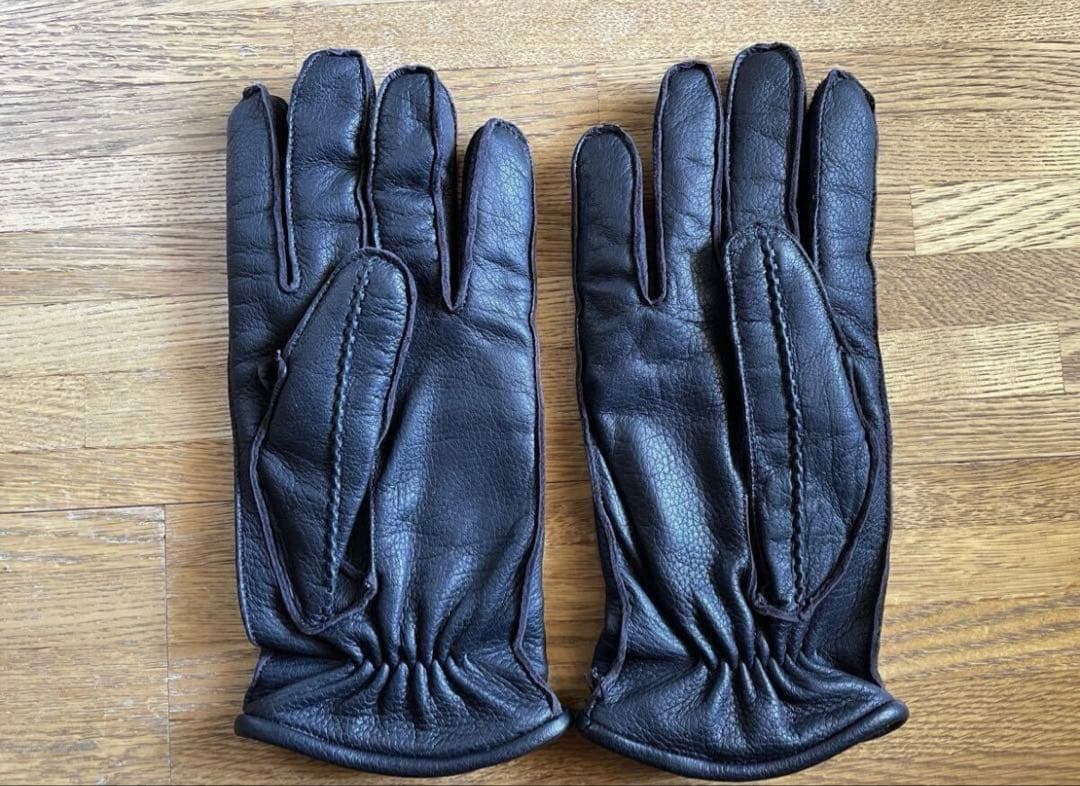 ニ*ク様 アルマーニ レザー 手袋 グローブ EMPORIO ARMANI 革手