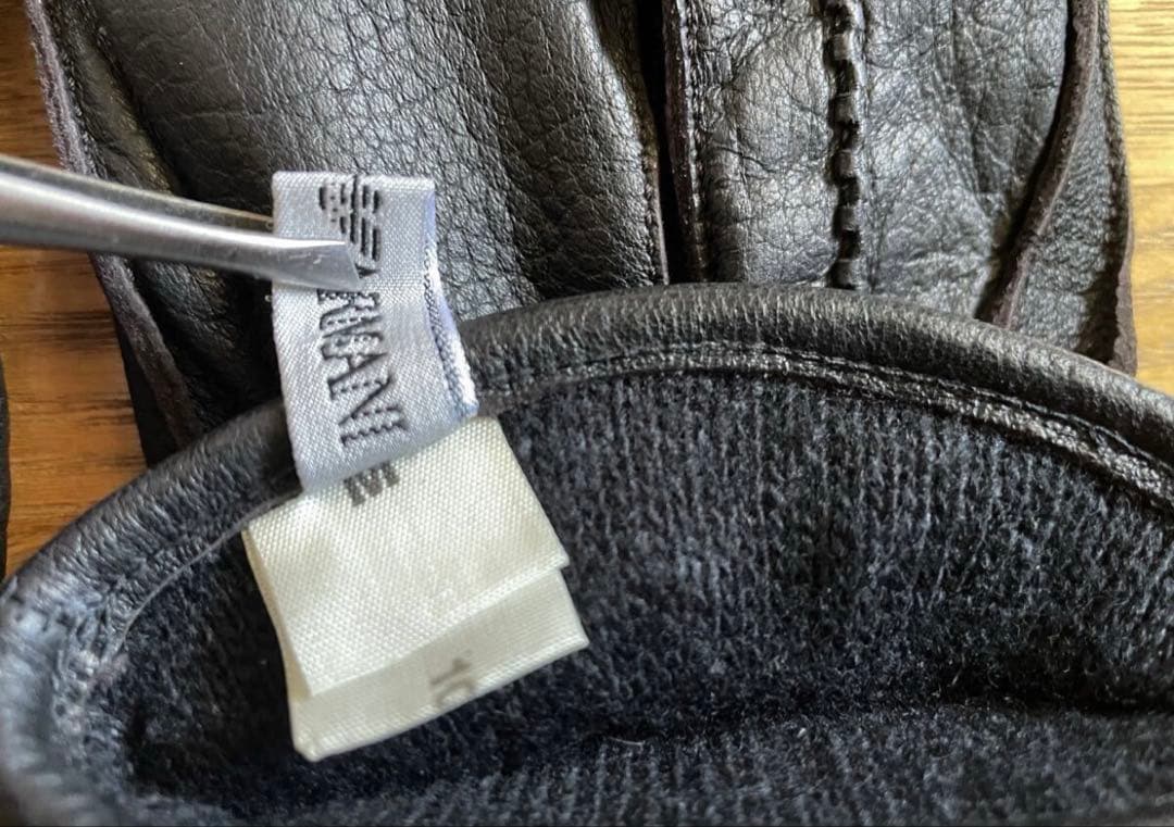 ニ*ク様 アルマーニ レザー 手袋 グローブ EMPORIO ARMANI 革手