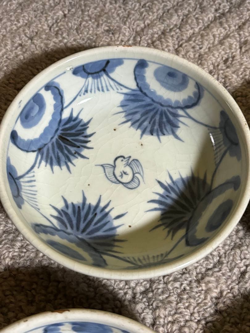 古伊万里 江戸時代 染付 なます皿 くらわんか 骨董品 藍色 有田焼き