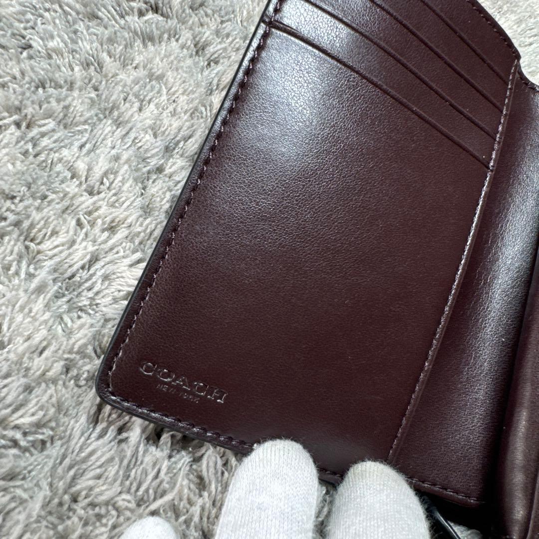 【ほぼ未使用】COACH コーチ 二つ折り財布 エンボス ブラック