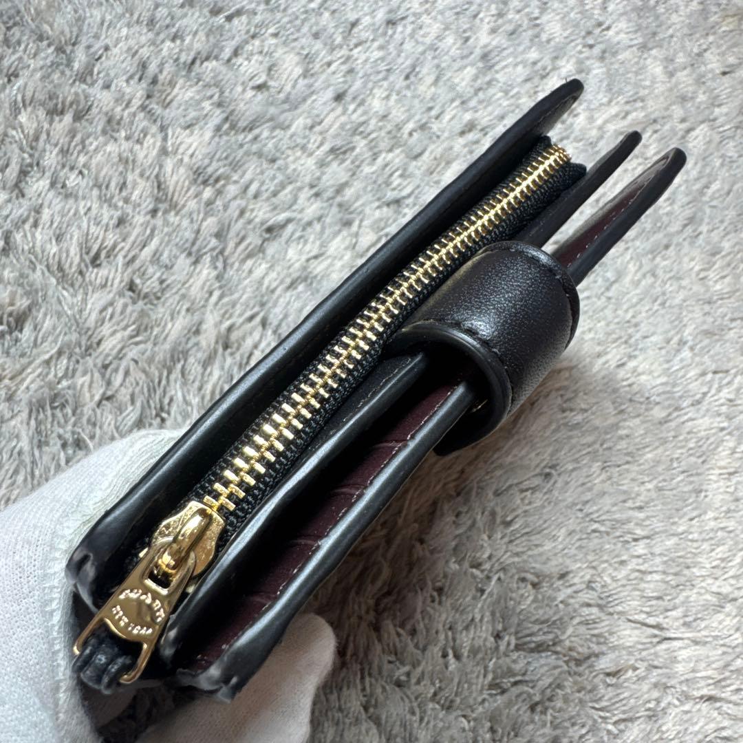 【ほぼ未使用】COACH コーチ 二つ折り財布 エンボス ブラック